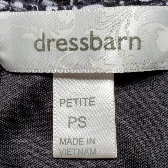 Dressbarn Black White Short Sleeve Subtle Floral Y2K Look Top Size SP - Picture 11 of 14